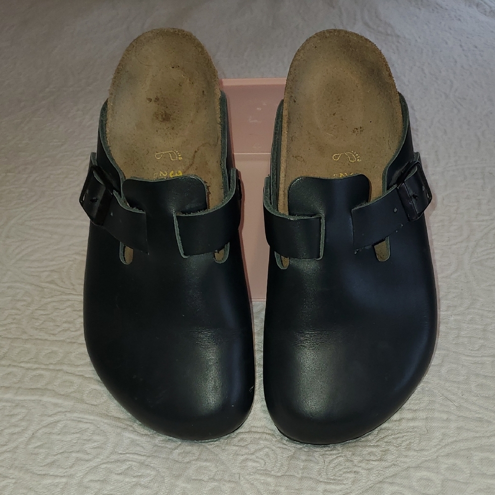 Birkenstock Black Leather Mules